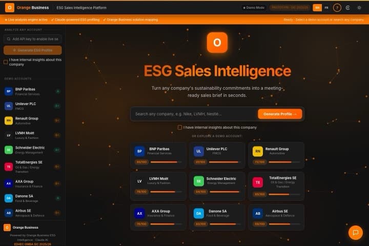 Orange ESG Platform — live site preview